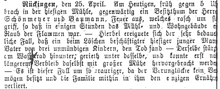 Hanauer Anzeiger vom 26. April 1877